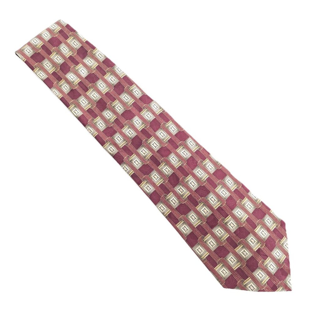 Carlos Devenezia Men Necktie 100% Silk Color Red Multi Size 58x4 - NWOT